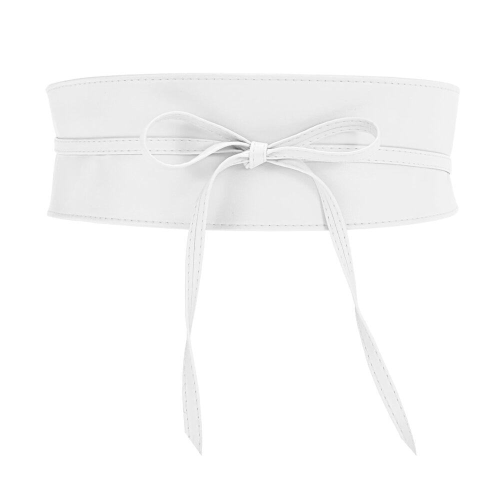 3415 Women Obi Waist Belt Faux Leather Wide Wrap Around Bowknot